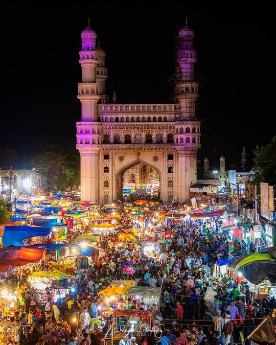 night bazaar near Charminar